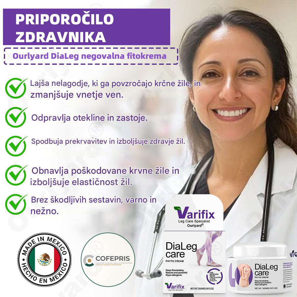 🏆✅ Odobreno s strani NHS – Ourlyard® DiaLeg Care Phyto krema – pomaga pri krčnih žilah, otekanju, krčih in bolečinah v nogah