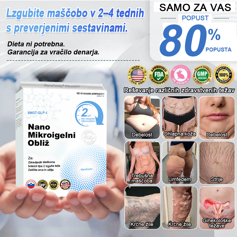 【WarmFamily® Uradna Trgovina】Tirzepatide Nano Mikroigelni Obliž 🇺🇸👨⚕️ (Brez bolečin, 24/7 sproščanje | Hitro izgubi 9+ kg | Do 90% manj sladkorja)