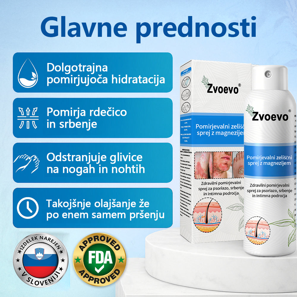 ✅ Uradna trgovina: Zvoevo® Magnezijev zeliščni sprej za luskavico ⚕️ EMA certificirano (lajša luskavico in ekcem, izboljšuje bakterijske okužbe na genitalnem področju, zdravi akne in bradavice, lajša bolečine v sklepih in nevropatske bolečine)