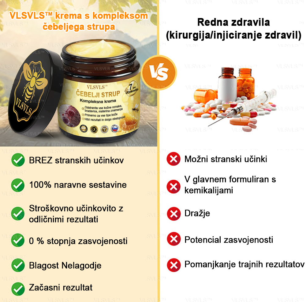 VLSVLS™ krema s čebeljim strupom s polnim učinkom 🧑⚕️ Priporočajo dermatologi - za zdravljenje različnih kožnih težav🐝