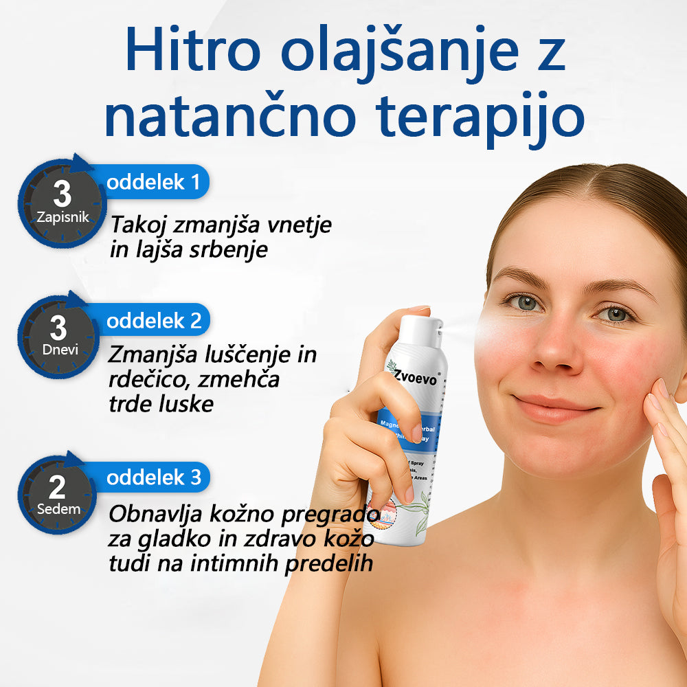 ✅ Uradna trgovina: Zvoevo® Magnezijev zeliščni sprej za luskavico ⚕️ EMA certificirano (lajša luskavico in ekcem, izboljšuje bakterijske okužbe na genitalnem področju, zdravi akne in bradavice, lajša bolečine v sklepih in nevropatske bolečine)