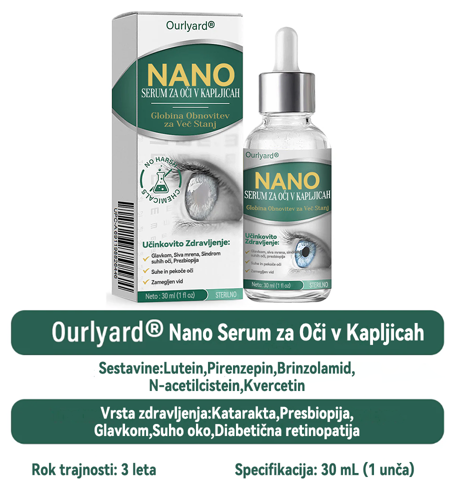 👩⚕️Ourlyard® Nano kapljice za oči ✅Odobreno s strani EMA (primerno za daljnovidnost, sindrom suhega očesa, glavkom in sivo mreno) ☘️