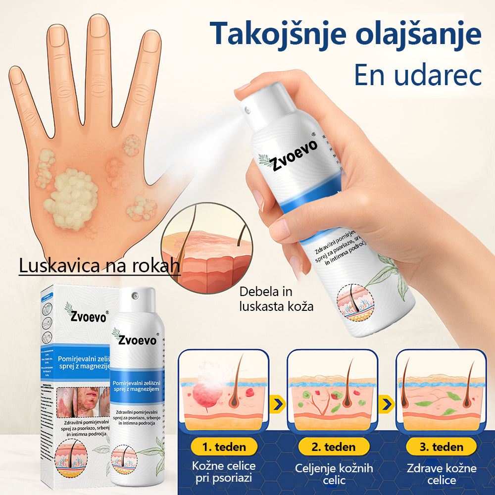 ✅ Uradna trgovina: Zvoevo® Magnezijev zeliščni sprej za luskavico ⚕️ EMA certificirano (lajša luskavico in ekcem, izboljšuje bakterijske okužbe na genitalnem področju, zdravi akne in bradavice, lajša bolečine v sklepih in nevropatske bolečine)