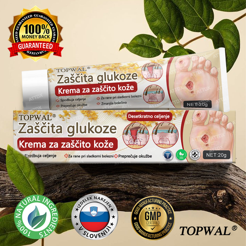 ✨👣 TOPWAL® GlucoseGuard Skin Rescue Krema – Hitrejše celjenje, varnejša zaščita in vsakodnevna hidracija za diabetično kožo 🌿💧