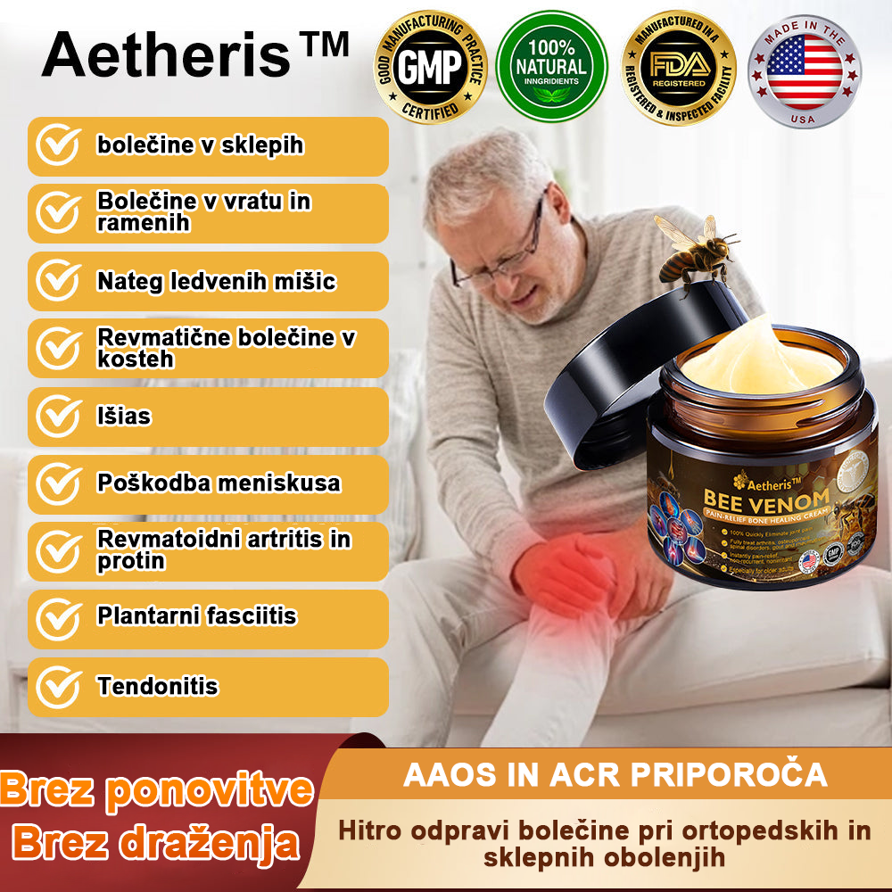 🔥 𝘈𝘦𝘵𝘩𝘦𝘳𝘪𝘴™ Krema za lajšanje artritisa s čebeljim strupom (posebej za starejše odrasle) 🦴– zadnji dan promocije: 70 % popusta 💪