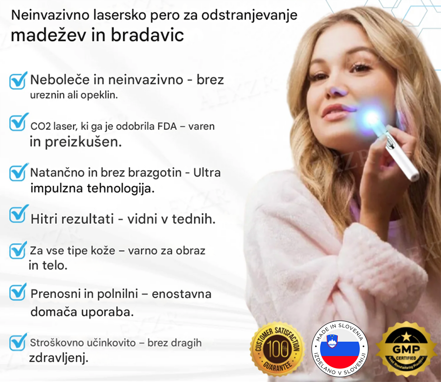 Bikenda® neinvazivno lasersko pero za odstranjevanje madežev in bradavic