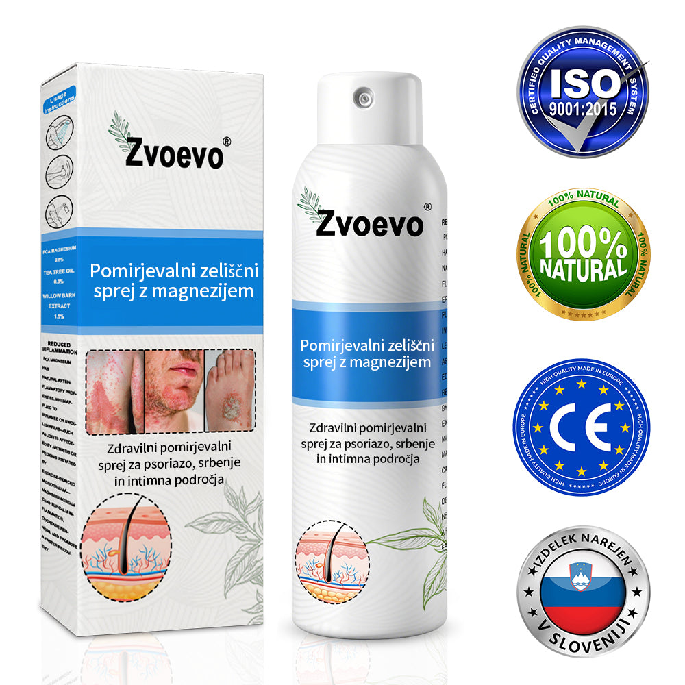 ✅ Uradna trgovina: Zvoevo® Magnezijev zeliščni sprej za luskavico ⚕️ EMA certificirano (lajša luskavico in ekcem, izboljšuje bakterijske okužbe na genitalnem področju, zdravi akne in bradavice, lajša bolečine v sklepih in nevropatske bolečine)
