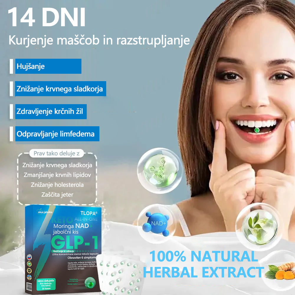 TLOPA® GLP-1 Slimming & Health Ultra Concentrated Essence Liquid Pearls - NAD+ Moringa & ACV (✅speedy, long-lasting, addressing diabetes, obesity, and cardiovascular diseases)