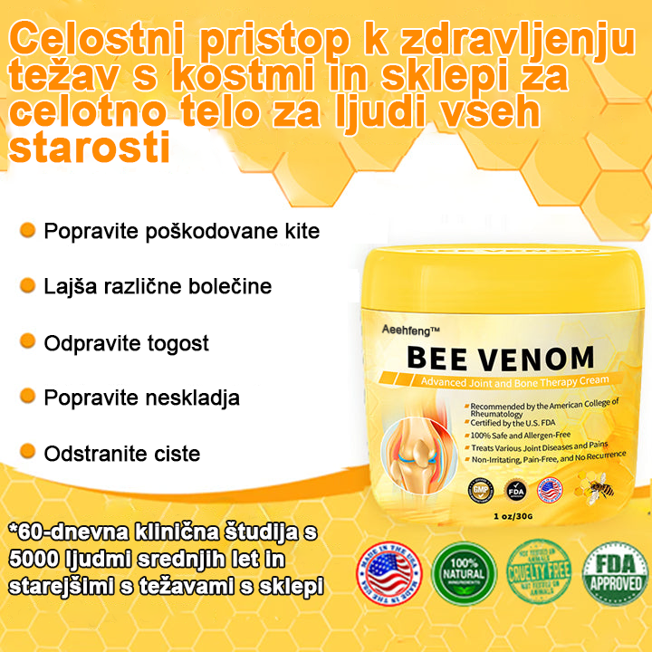 👩⚕️👩⚕️𝐀ее𝐡𝐟𝐧𝐠™ Krema s čebeljim strupom za napredno terapijo sklepov in kosti (izvleček novozelandske čebele - specializirano za ortopedske in artritisne bolečine)