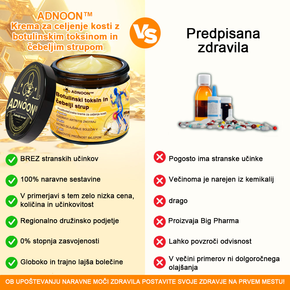 ADNOON™ Krema za lajšanje bolečin in celjenje kosti z botulin toksinom in čebeljim strupom