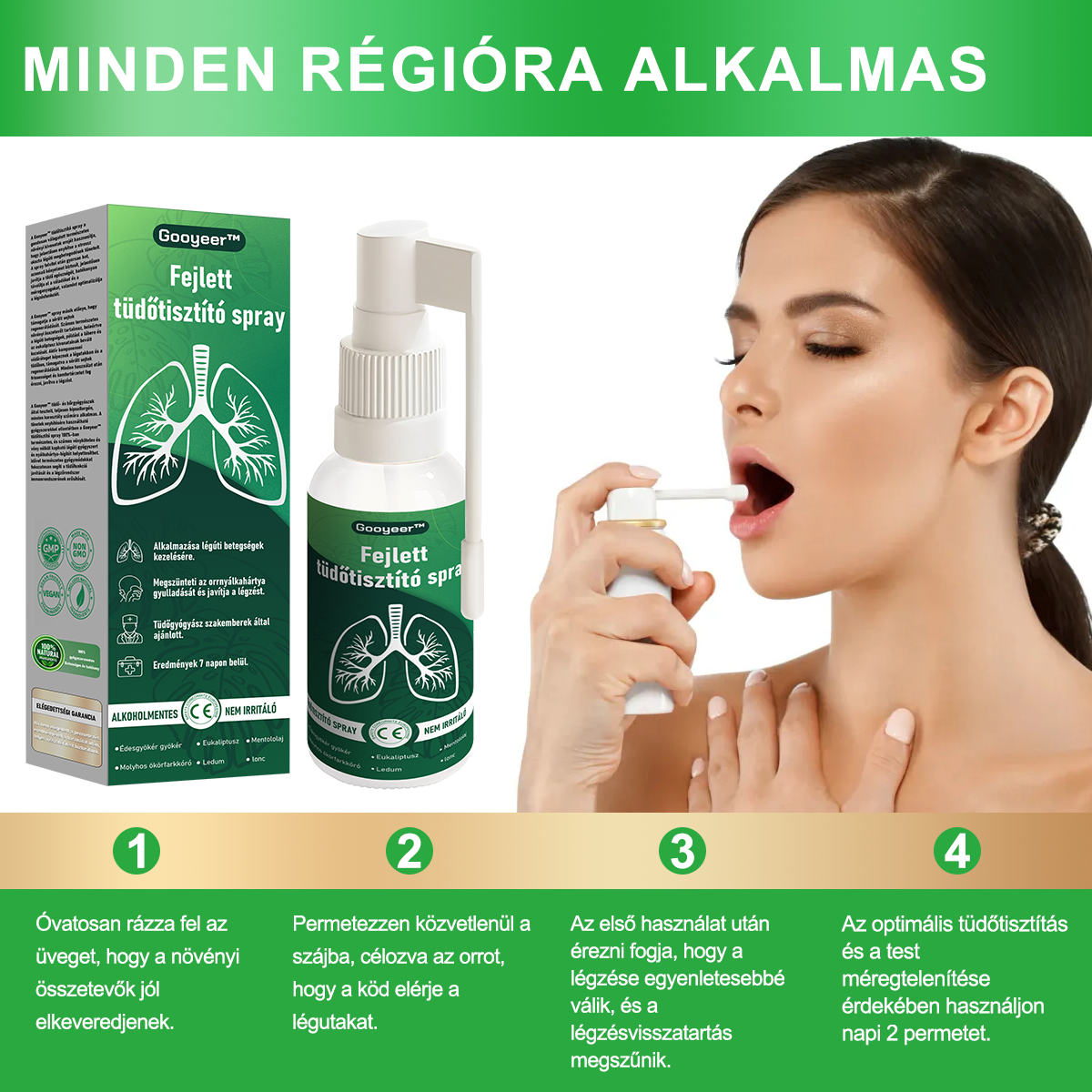 🍀 𝐆𝐨𝐨𝐲𝐞𝐞𝐫™ napreden sprej za čiščenje pljuč – podpira zdravje pljuč, bronhijev in nosnih votlin, spodbuja zdravje dihalnega sistema in lažje dihanje.