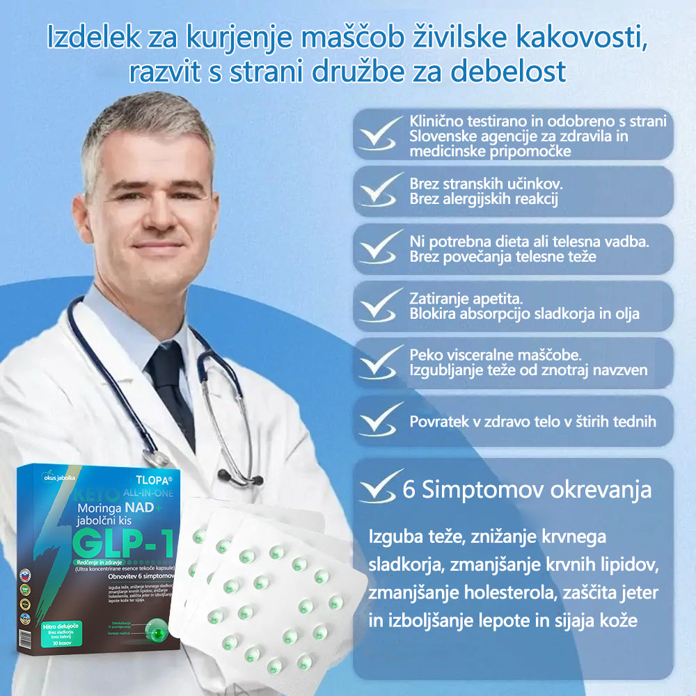 TLOPA® GLP-1 Slimming & Health Ultra Concentrated Essence Liquid Pearls - NAD+ Moringa & ACV (✅speedy, long-lasting, addressing diabetes, obesity, and cardiovascular diseases)