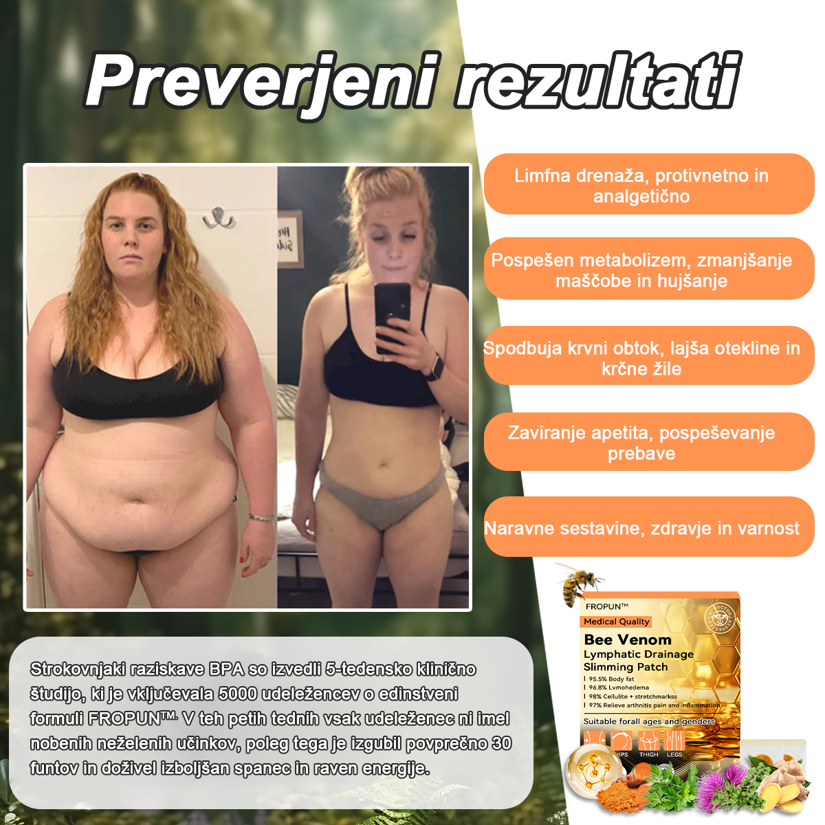 🍀🎈𝐅𝐑𝐎𝐏𝐔𝐍™ Čebelji strup Limfna drenaža obliž za hujšanje (Za vse limfatične težave in debelost)
