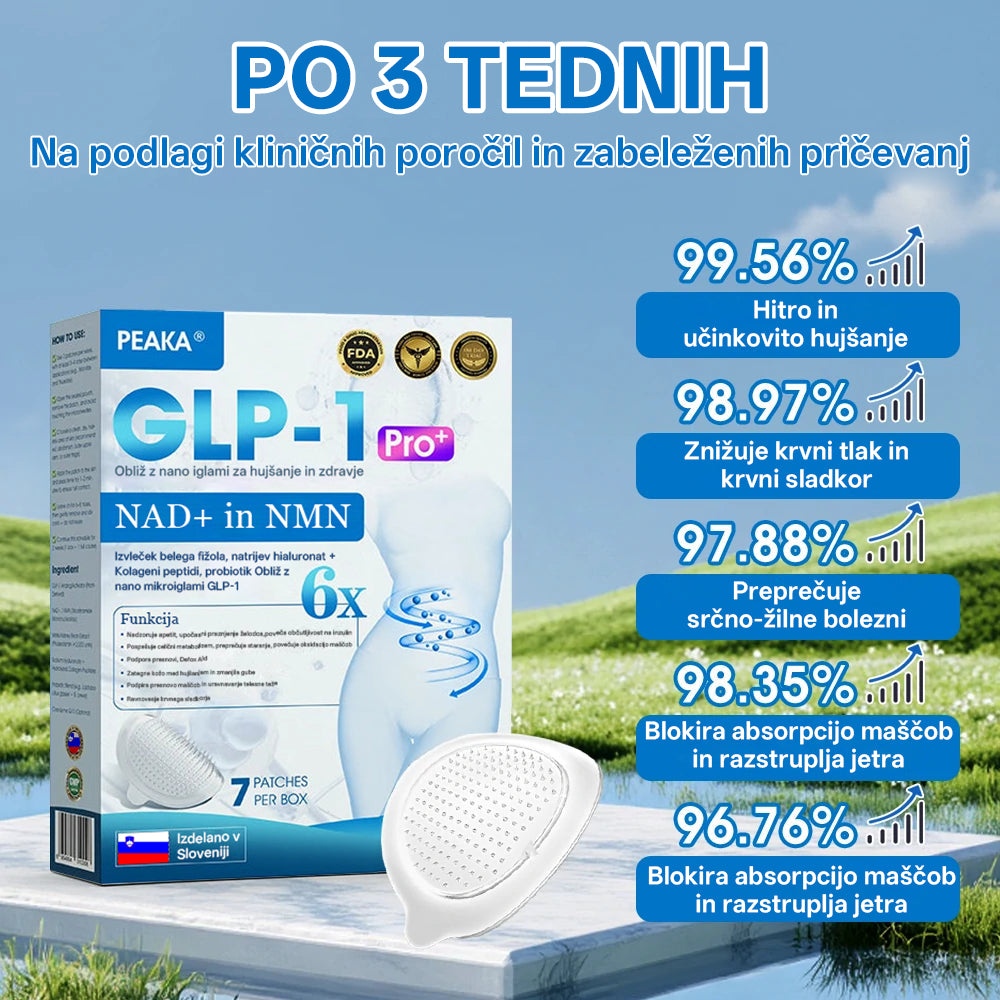 【Zadnji dan promocije 80% POPUSTA 🥇】PEAKA® GLP-1 & NAD+ NANO IGLIČNI OBLIŽ za hujšanje in zdravje  (Brez bolečin. 24/7 sproščanje | Hitra izguba 20 lbs | 90% padec sladkorja)