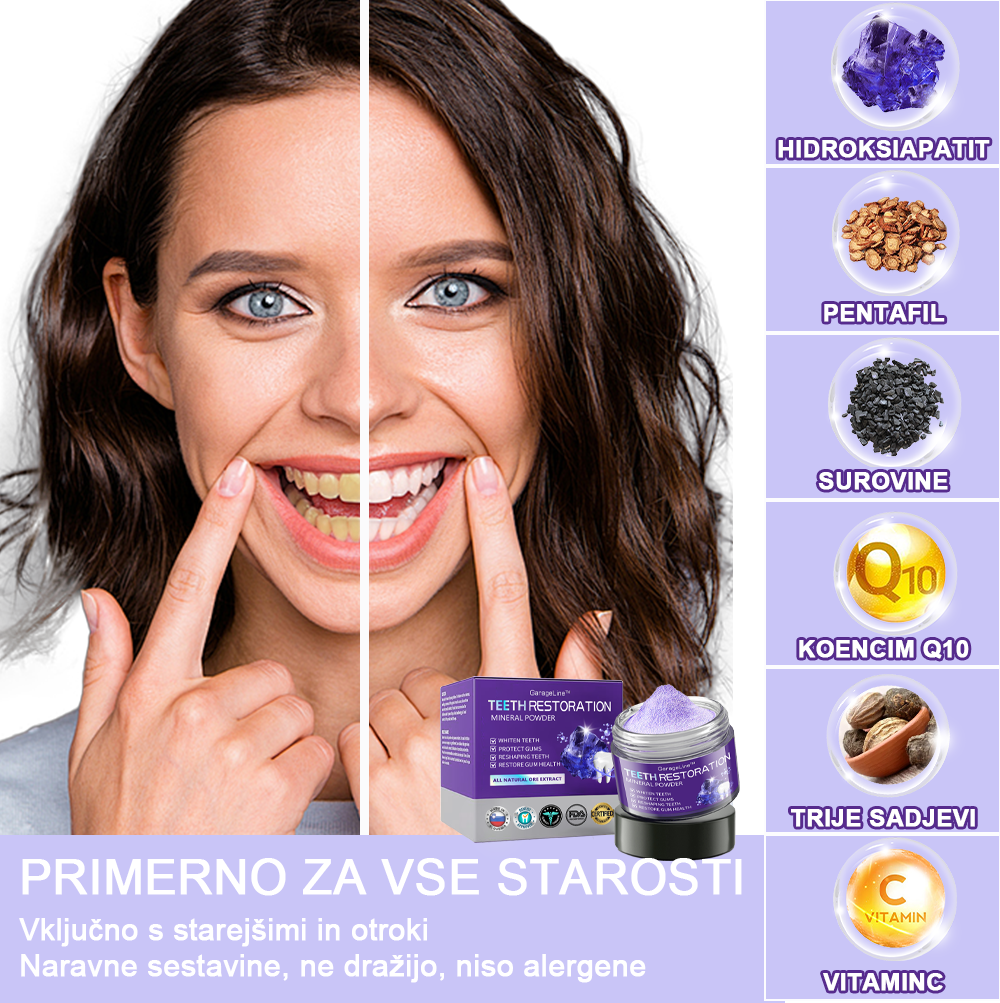 GarageLine™ (priporočeno s strani ADA) Prah za obnovo zobne sklenine (⏰𝐋𝐢𝐦𝐢𝐭𝐚𝐧𝐨 𝐝𝐨𝐥𝐝𝐚𝐧𝐣𝐚 𝐿𝐚𝐬𝐭 𝟑𝟎 𝐦𝐢𝐧𝐮𝐭) 🪥🦷