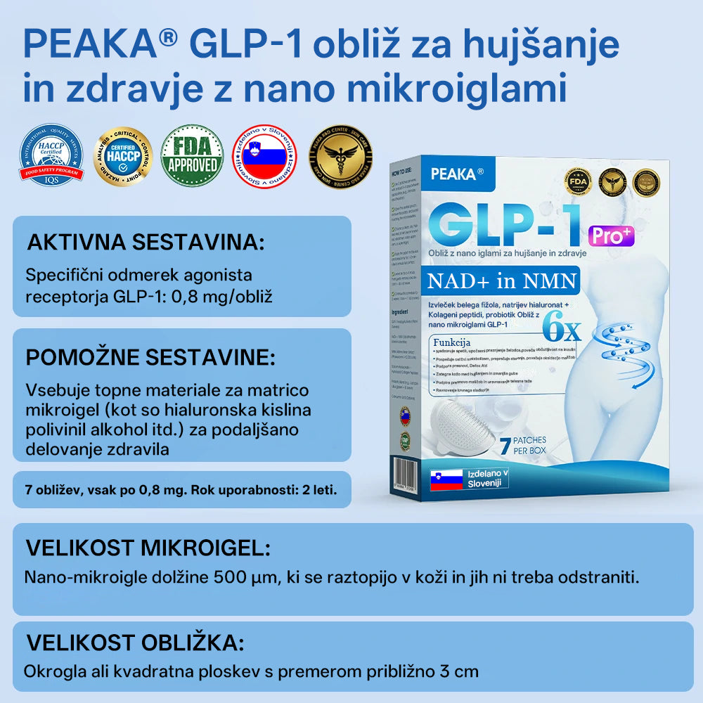 【Zadnji dan promocije 80% POPUSTA 🥇】PEAKA® GLP-1 & NAD+ NANO IGLIČNI OBLIŽ za hujšanje in zdravje  (Brez bolečin. 24/7 sproščanje | Hitra izguba 20 lbs | 90% padec sladkorja)