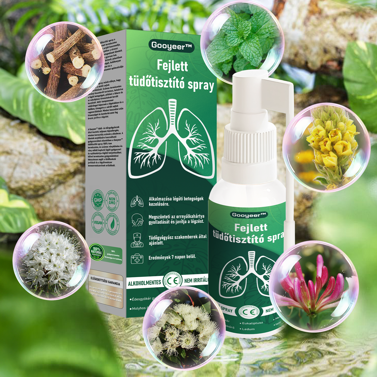 🍀 𝐆𝐨𝐨𝐲𝐞𝐞𝐫™ napreden sprej za čiščenje pljuč – podpira zdravje pljuč, bronhijev in nosnih votlin, spodbuja zdravje dihalnega sistema in lažje dihanje.