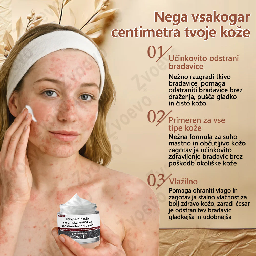 Zvoevo® Black Rice Skin Repair Essence Cream ⚕️ Certificirano pri EU (Odstranjuje bradavice in kožne izrastke, lajša luskavico, izboljšuje kopičenje keratina in folikularno keratinizacijo, posvetli pigmentacijo, sončne pege in starostne pege)