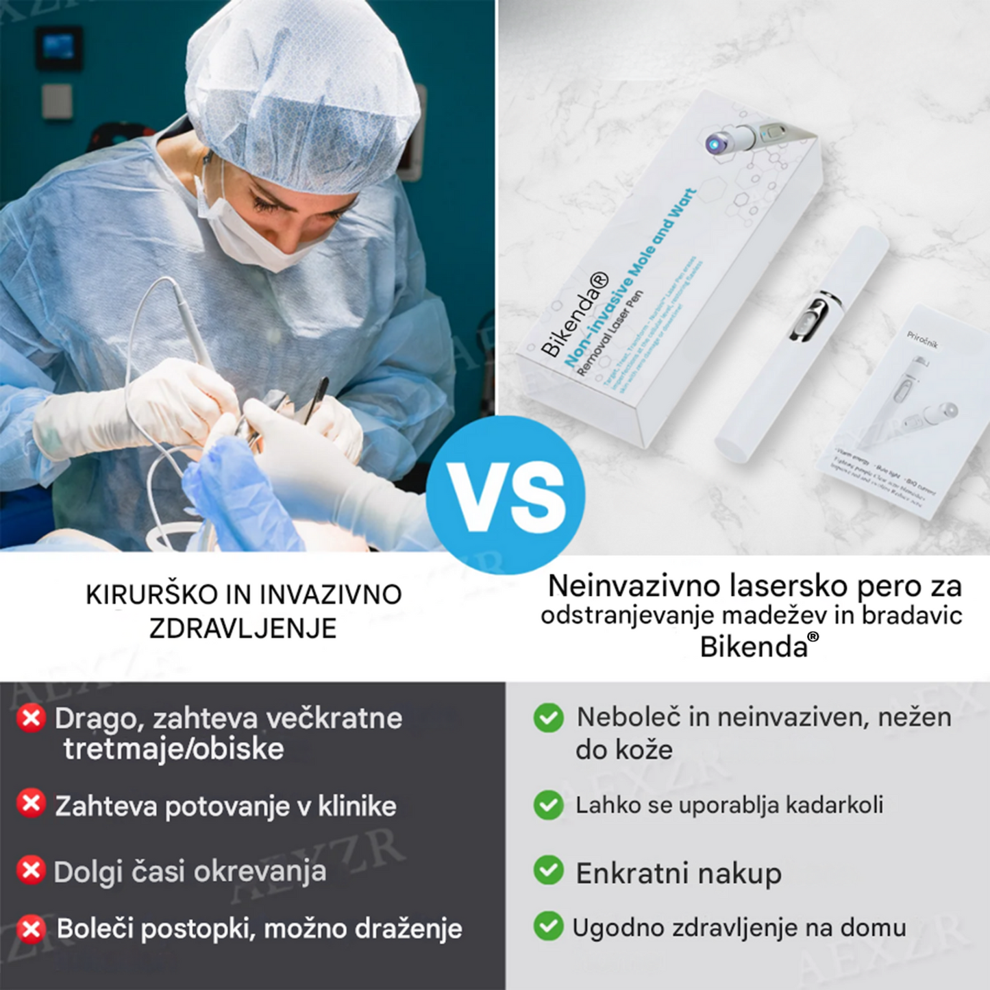 Bikenda® neinvazivno lasersko pero za odstranjevanje madežev in bradavic