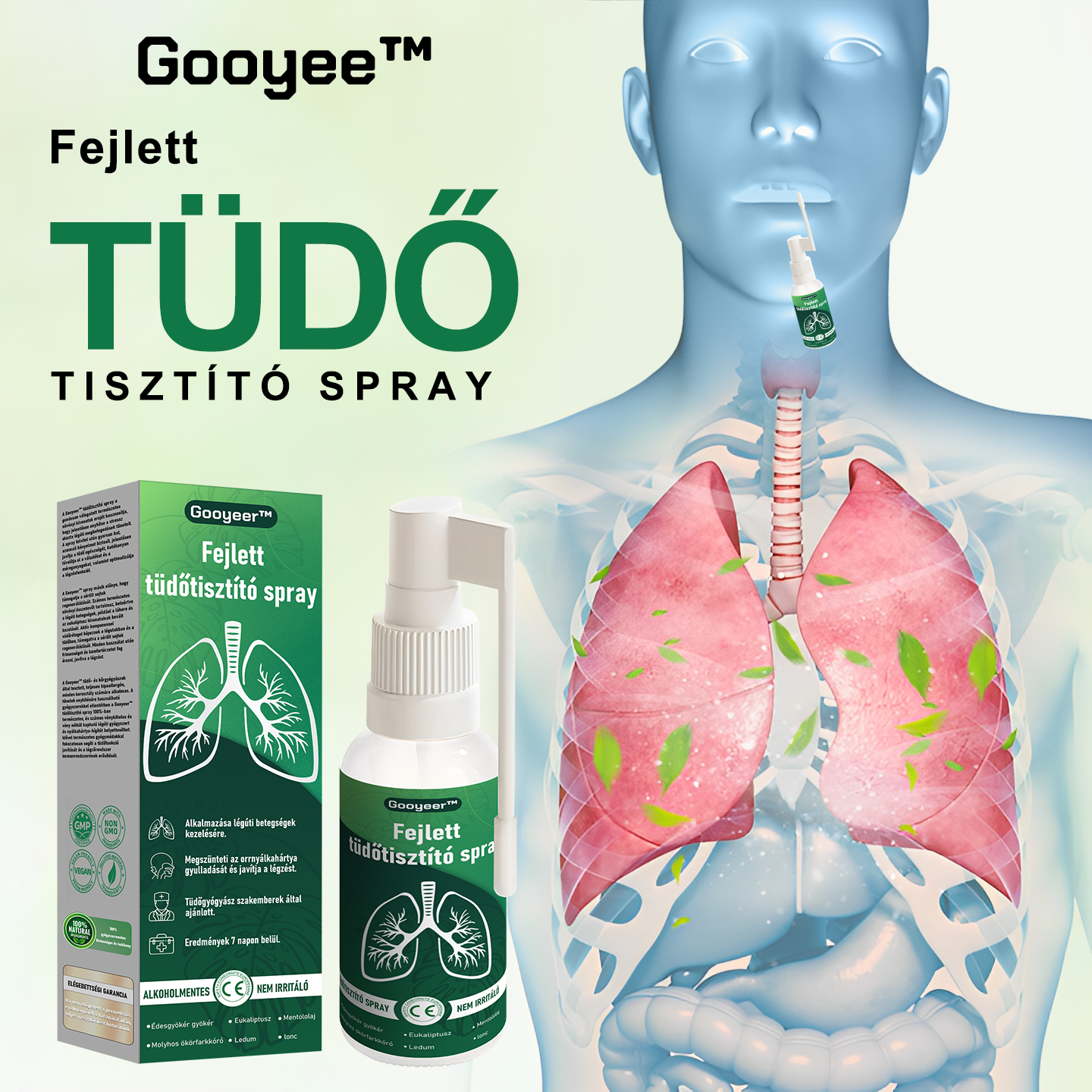🍀 𝐆𝐨𝐨𝐲𝐞𝐞𝐫™ napreden sprej za čiščenje pljuč – podpira zdravje pljuč, bronhijev in nosnih votlin, spodbuja zdravje dihalnega sistema in lažje dihanje.
