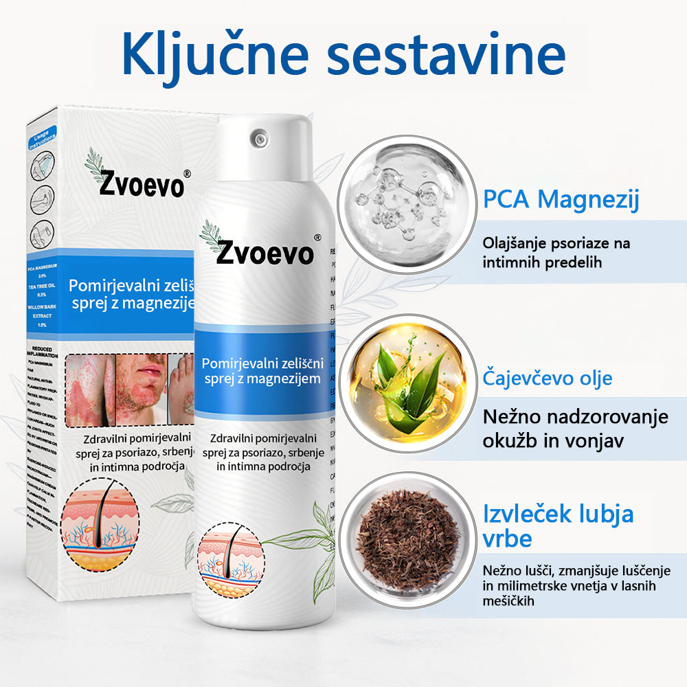✅ Uradna trgovina: Zvoevo® Magnezijev zeliščni sprej za luskavico ⚕️ EMA certificirano (lajša luskavico in ekcem, izboljšuje bakterijske okužbe na genitalnem področju, zdravi akne in bradavice, lajša bolečine v sklepih in nevropatske bolečine)