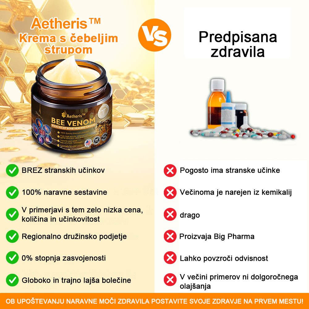 🔥 𝘈𝘦𝘵𝘩𝘦𝘳𝘪𝘴™ Krema za lajšanje artritisa s čebeljim strupom (posebej za starejše odrasle) 🦴– zadnji dan promocije: 70 % popusta 💪