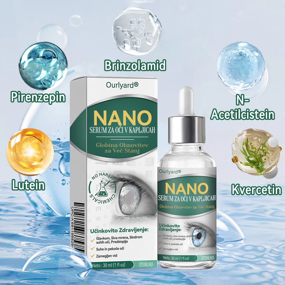 👩⚕️Ourlyard® Nano kapljice za oči ✅Odobreno s strani EMA (primerno za daljnovidnost, sindrom suhega očesa, glavkom in sivo mreno) ☘️