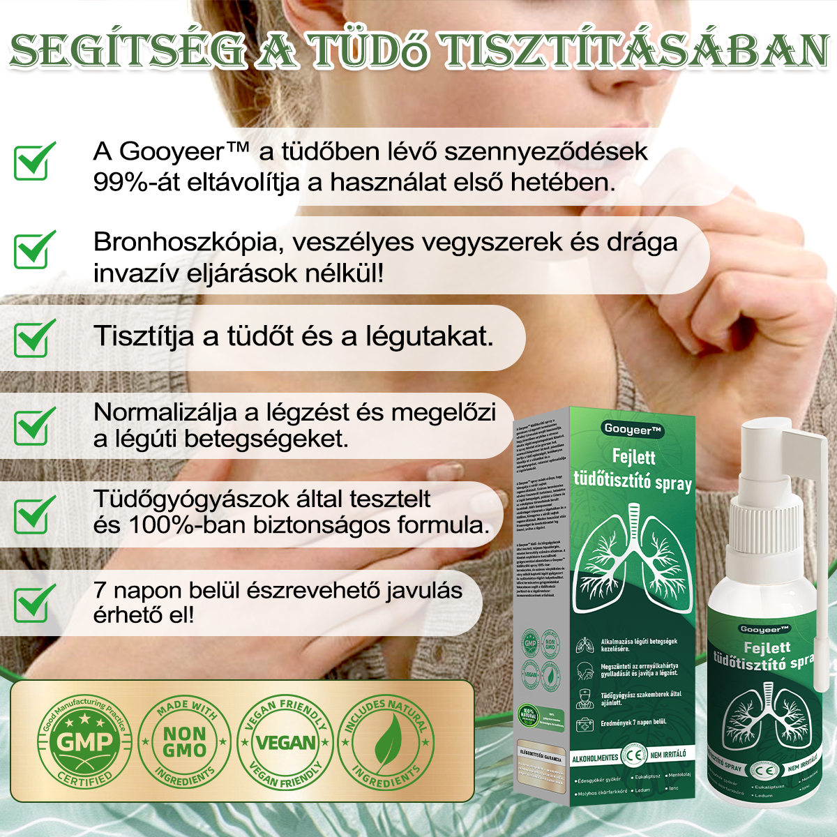 🍀 𝐆𝐨𝐨𝐲𝐞𝐞𝐫™ napreden sprej za čiščenje pljuč – podpira zdravje pljuč, bronhijev in nosnih votlin, spodbuja zdravje dihalnega sistema in lažje dihanje.