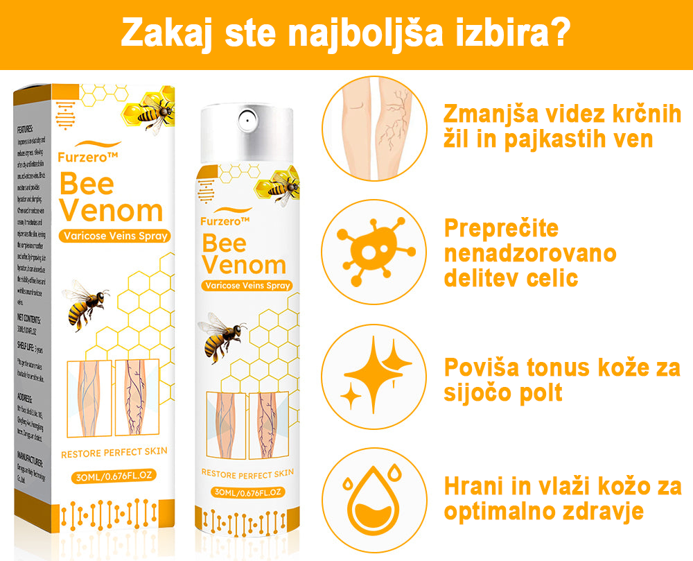 【✨Plačilo po povzetju✨】𝙁𝙪𝙧𝙯𝙚𝙧𝙤™ Pršilo za krčne žile s čebeljim strupom 🐝