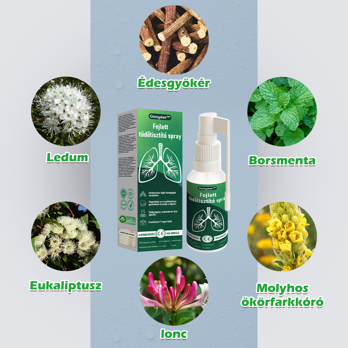 🍀 𝐆𝐨𝐨𝐲𝐞𝐞𝐫™ napreden sprej za čiščenje pljuč – podpira zdravje pljuč, bronhijev in nosnih votlin, spodbuja zdravje dihalnega sistema in lažje dihanje.