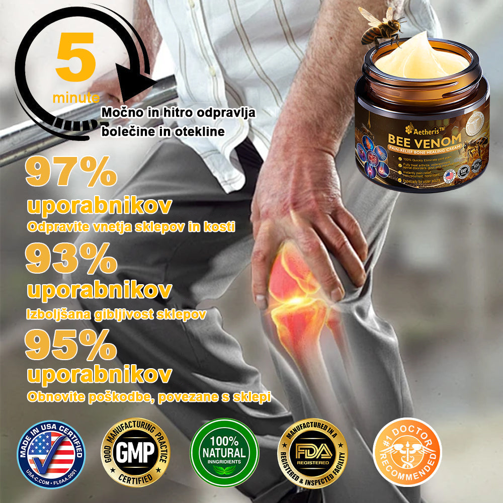 🔥 𝘈𝘦𝘵𝘩𝘦𝘳𝘪𝘴™ Krema za lajšanje artritisa s čebeljim strupom (posebej za starejše odrasle) 🦴– zadnji dan promocije: 70 % popusta 💪