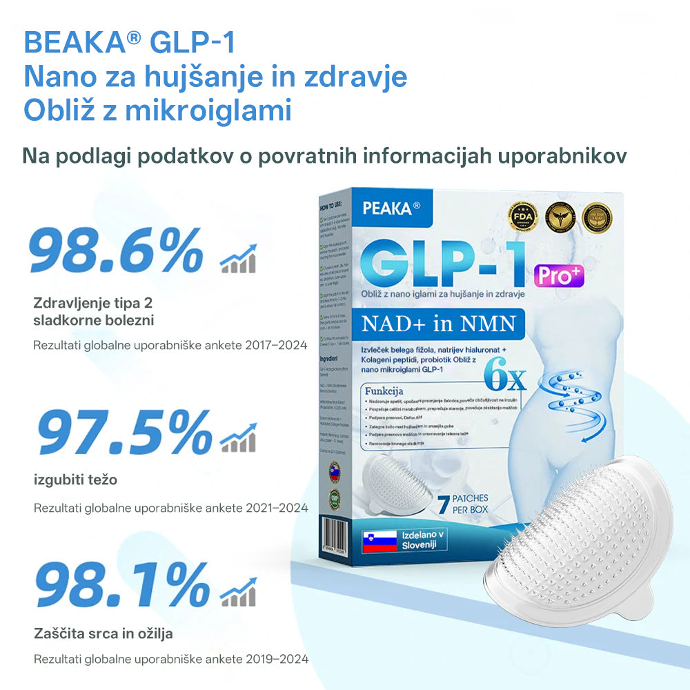 【Zadnji dan promocije 80% POPUSTA 🥇】PEAKA® GLP-1 & NAD+ NANO IGLIČNI OBLIŽ za hujšanje in zdravje  (Brez bolečin. 24/7 sproščanje | Hitra izguba 20 lbs | 90% padec sladkorja)