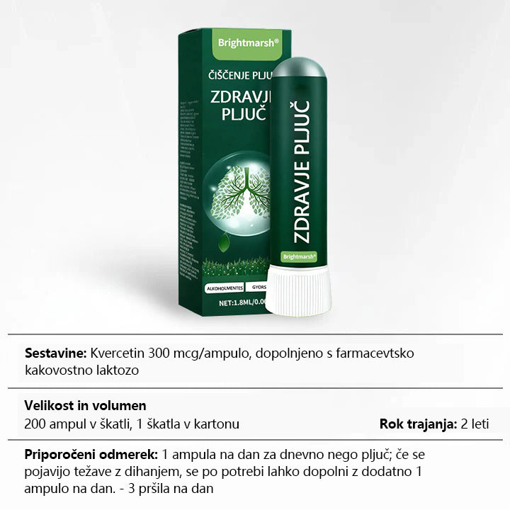 Brightmarsh® Lung Health Detox Inhaler 🌬️ Revolucionarna tehnologija vdihavanja za močnejša in bolj zdrava pljuča