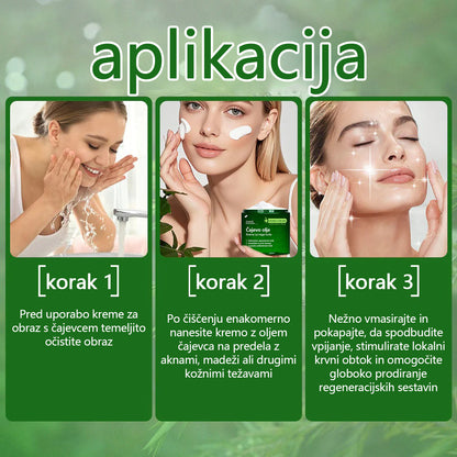 ✅ Certificirano s strani JAZMP 🌿 Zvoevo® Krema z oljem čajevca – Odpravlja nepravilnosti na koži, obnavlja poškodovano kožo, posvetli polt in nudi nego proti staranju 🌳