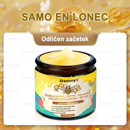 Daasry® Krema z čebeljim strupom vsebuje peptide čebeljega strupa, botulin toksin, hialuronsko kislino in kolagen✨ Za gubice, drobne linije, ohlapno kožo, strije in temne madeže! 💖 Pusti, da tvoja koža postane bolj čvrsta, napeta in sijoča! ✨