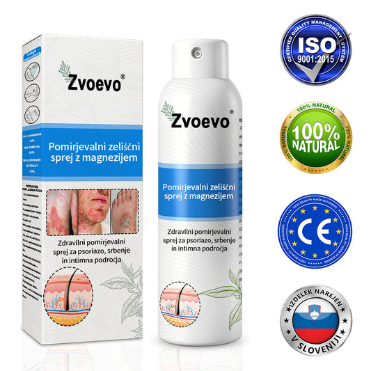 ✅ Uradna trgovina: Zvoevo® Magnezijev zeliščni sprej za luskavico ⚕️ EMA certificirano (lajša luskavico in ekcem, izboljšuje bakterijske okužbe na genitalnem področju, zdravi akne in bradavice, lajša bolečine v sklepih in nevropatske bolečine)