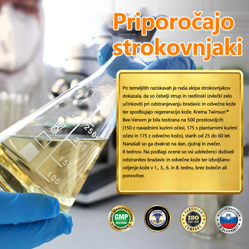 🐝Twinsun™ Izjemno Močna Krema z Čebeljim Strupom, s certifikatom EMA💖 Za zdravljenje bradavic, kožnih izrastkov, okužb in keratoze, ter za glajenje neenakomerne kože