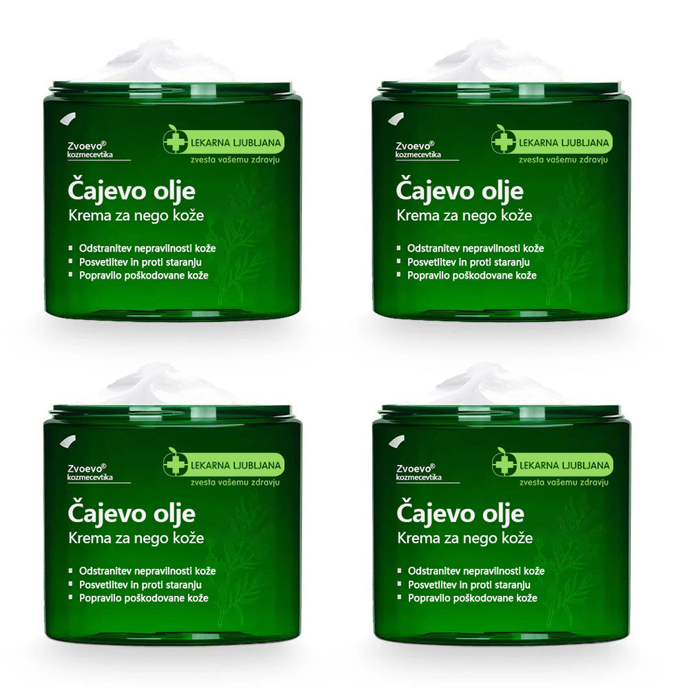 ✅ Certificirano s strani JAZMP 🌿 Zvoevo® Krema z oljem čajevca – Odpravlja nepravilnosti na koži, obnavlja poškodovano kožo, posvetli polt in nudi nego proti staranju 🌳