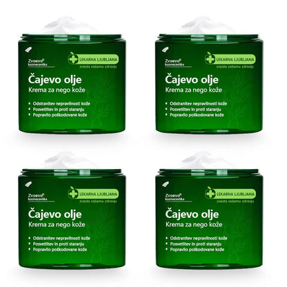 ✅ Certificirano s strani JAZMP 🌿 Zvoevo® Krema z oljem čajevca – Odpravlja nepravilnosti na koži, obnavlja poškodovano kožo, posvetli polt in nudi nego proti staranju 🌳