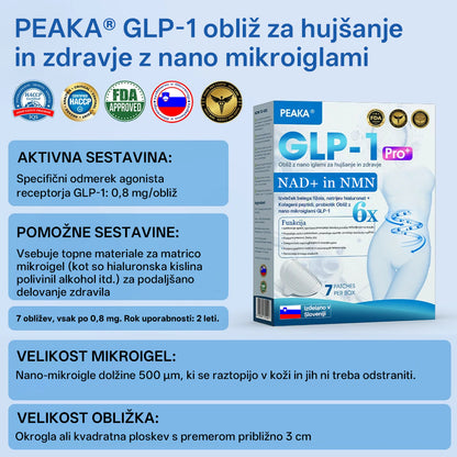 【Zadnji dan promocije 80% POPUSTA 🥇】PEAKA® GLP-1 & NAD+ NANO IGLIČNI OBLIŽ za hujšanje in zdravje  (Brez bolečin. 24/7 sproščanje | Hitra izguba 20 lbs | 90% padec sladkorja)