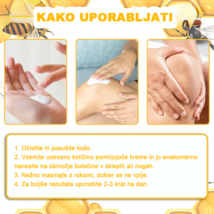 Furzero™ Krema za zdravljenje čebeljega strupa s čebeljim voskom in kurkumo na vodni osnovi (uporablja se posebej za lajšanje ortopedskih težav in bolečin pri artritisu)